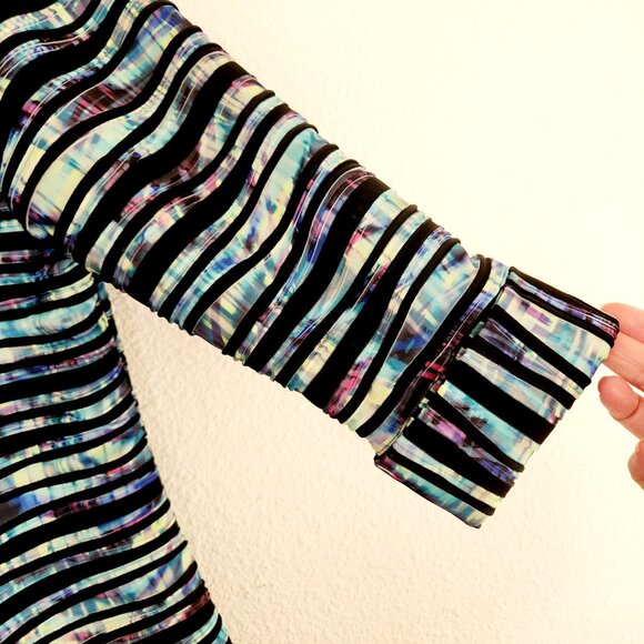 Drapers and Damons Womens Jacket One Button Size Large Stripe Polyester Spandex - Picture 4 of 11